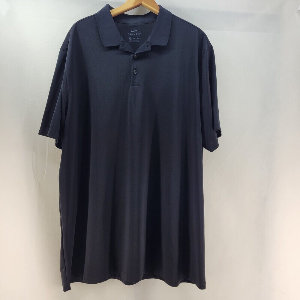 Nike Golf Polo Shirt DriFit Micro Pique Performance Wicking Black Mens 2XL